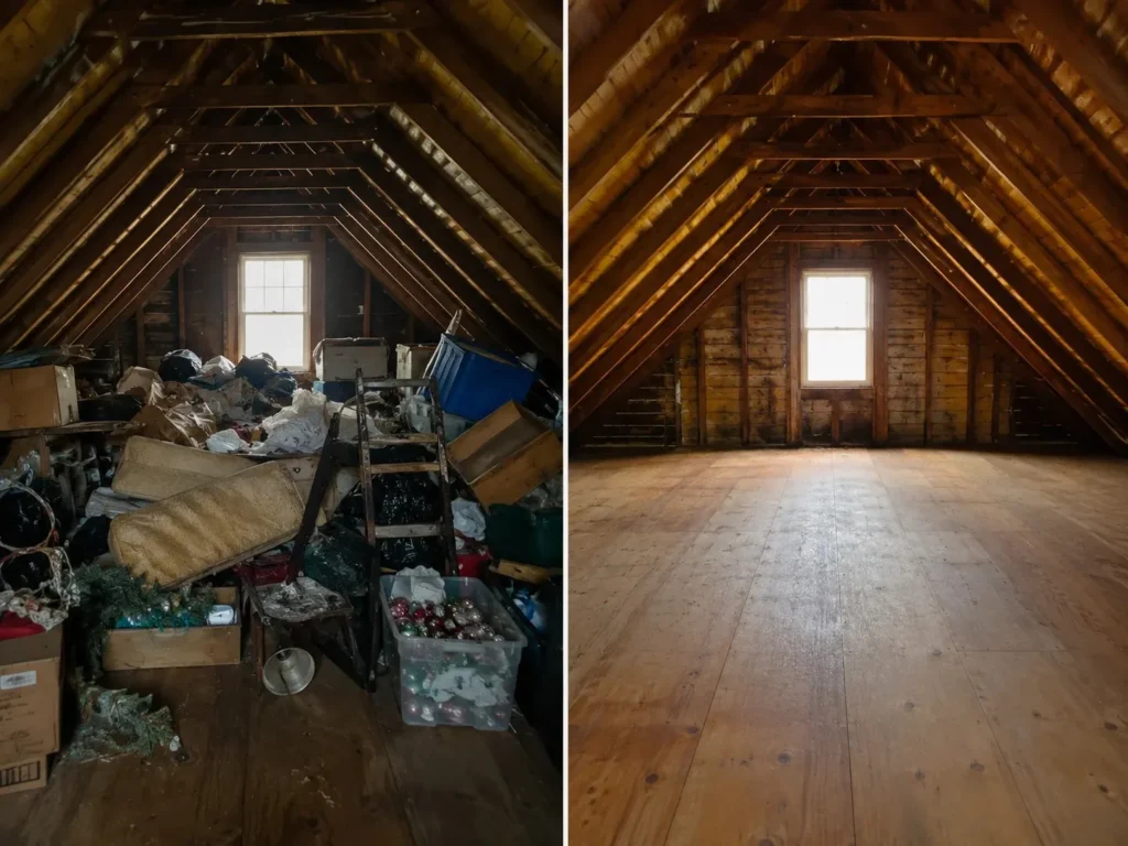 home junk cleanout before and after